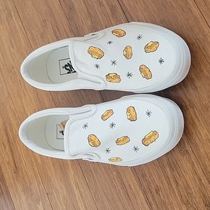 Brand new, never worn, slip on white vans